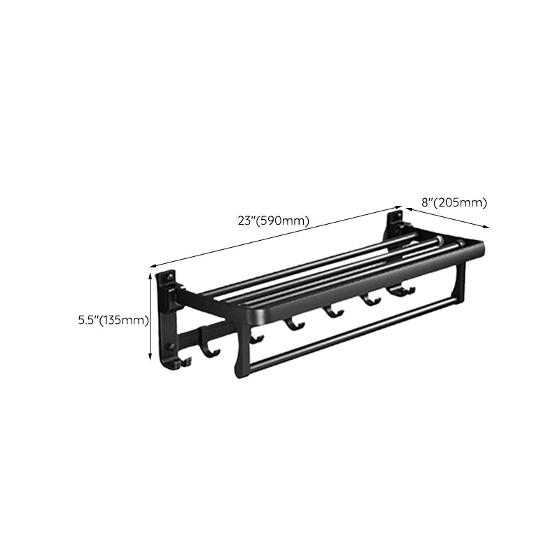 Frendorf | Klassisches Badzubehör Set in Aluminium Schwarz Finish Bademantelhaken/ Handtuchstange
