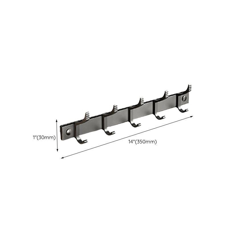 Frendorf | Klassisches Badzubehör Set in Aluminium Schwarz Finish Bademantelhaken/ Handtuchstange