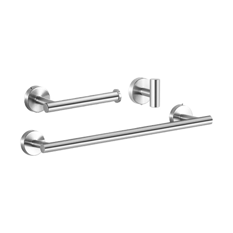 Frendorf | Modernes Badezimmer-Hardware-Set aus Edelstahl Gebürstetes Chrom Handtuchstange/Ring & Bademantel-Haken