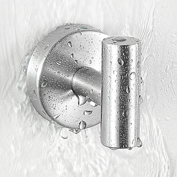 Frendorf | Modernes Badezimmer-Hardware-Set aus Edelstahl Gebürstetes Chrom Handtuchstange/Ring & Bademantel-Haken