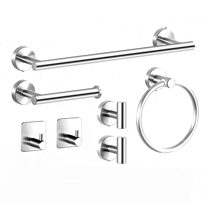 Frendorf | Modernes Badezimmer-Hardware-Set aus Edelstahl Gebürstetes Chrom Handtuchstange/Ring & Bademantel-Haken