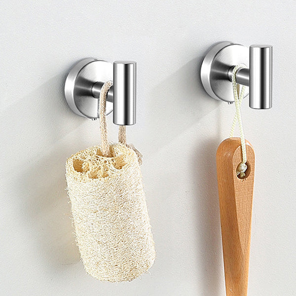Frendorf | Modernes Badezimmer-Hardware-Set aus Edelstahl Gebürstetes Chrom Handtuchstange/Ring & Bademantel-Haken
