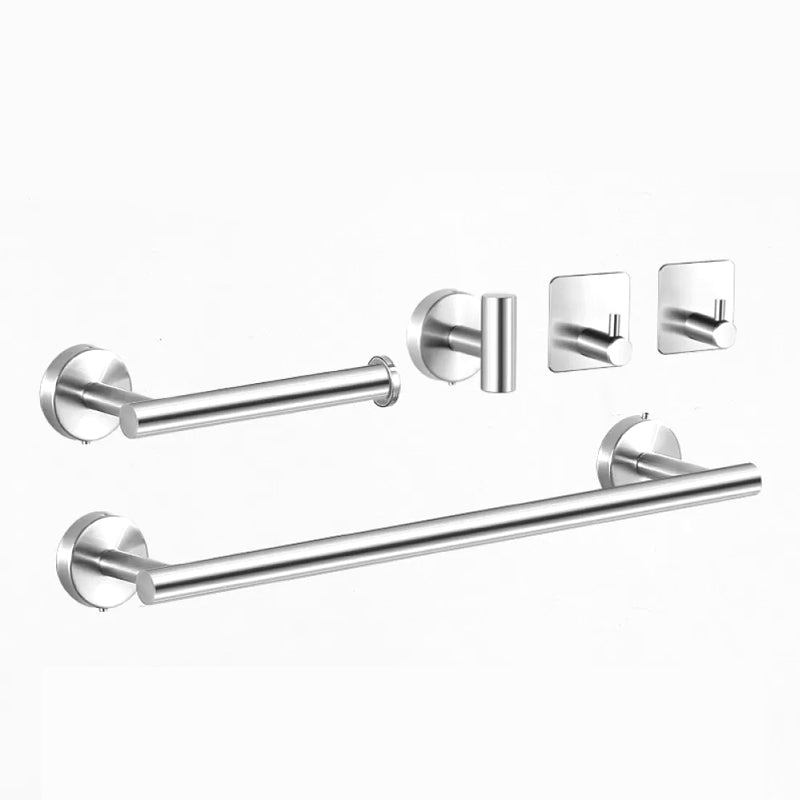 Frendorf | Modernes Badezimmer-Hardware-Set aus Edelstahl Gebürstetes Chrom Handtuchstange/Ring & Bademantel-Haken
