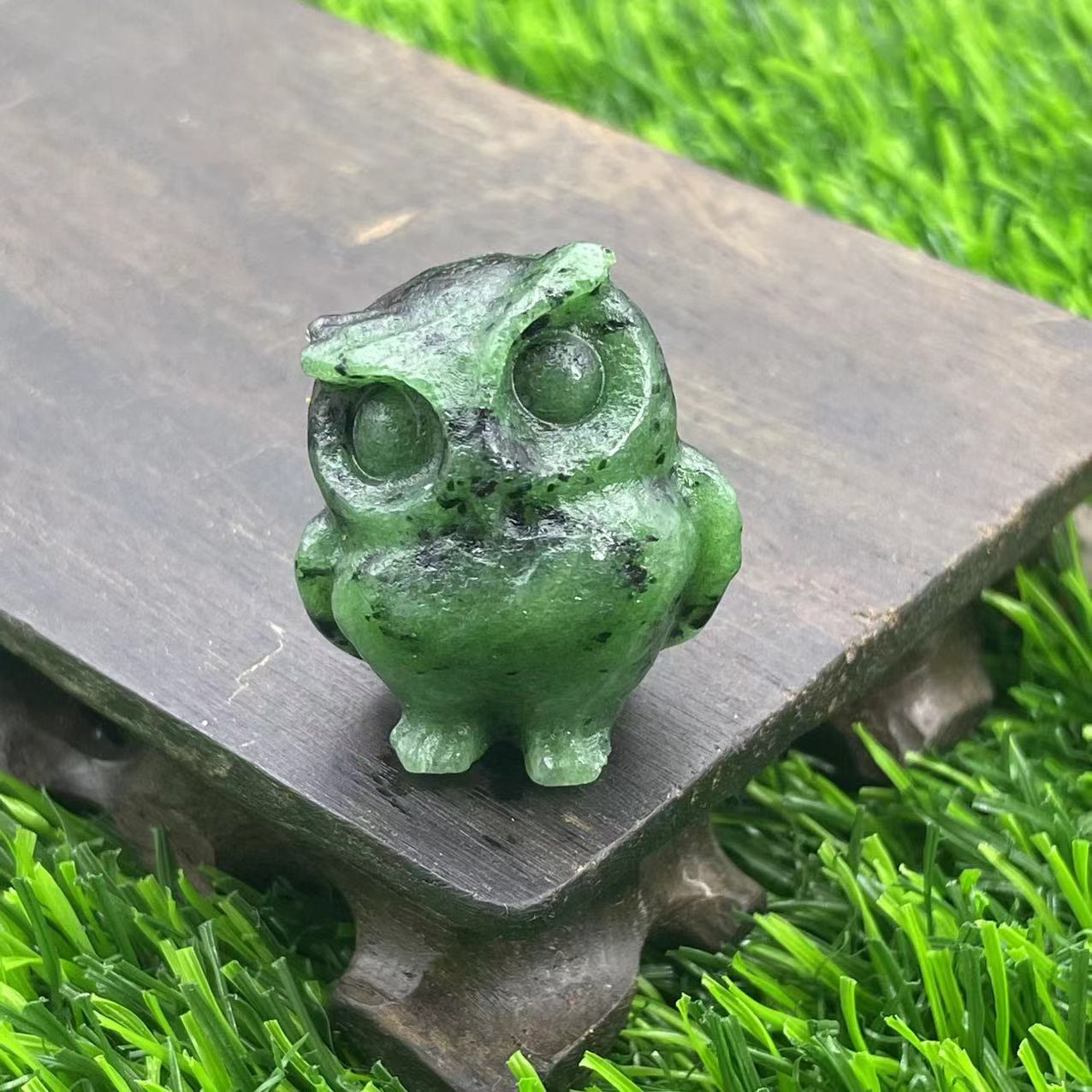 Frendorf 3.5cm natürliche Kristall Eule Ornament Edelstein Dekoration