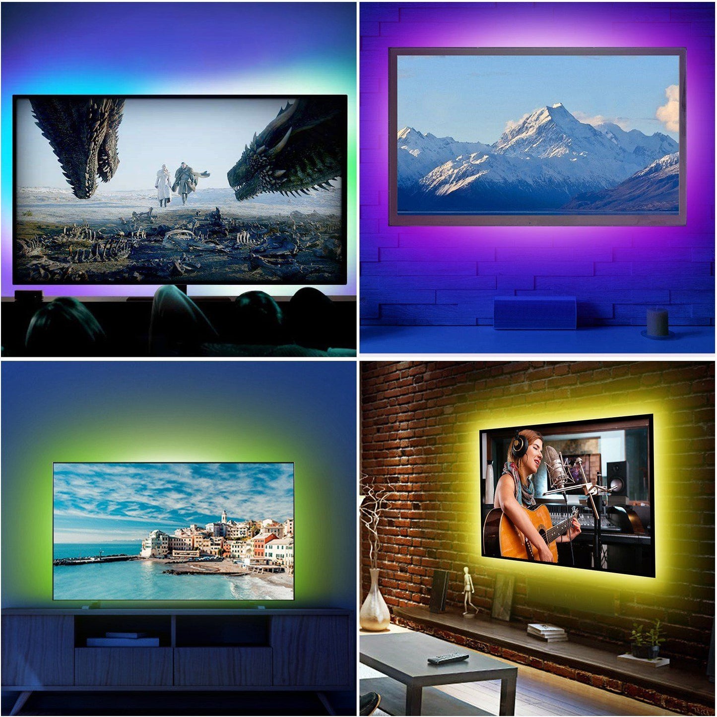 Frendorf | 6.56ft TV LED Hintergrundbeleuchtung RGB Streifenlicht USB Monitor Beleuchtung