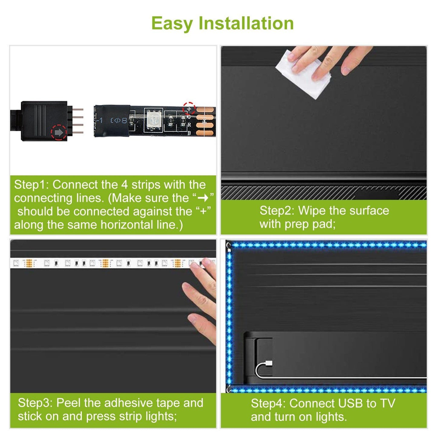 Frendorf | 6.56ft TV LED Hintergrundbeleuchtung RGB Streifenlicht USB Monitor Beleuchtung