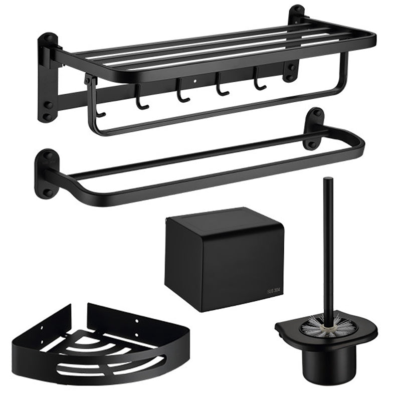 Frendorf | Modernes Badezimmer Zubehör Set Badeablage Handtuchhalter Matt Schwarz Bad Hardware Set