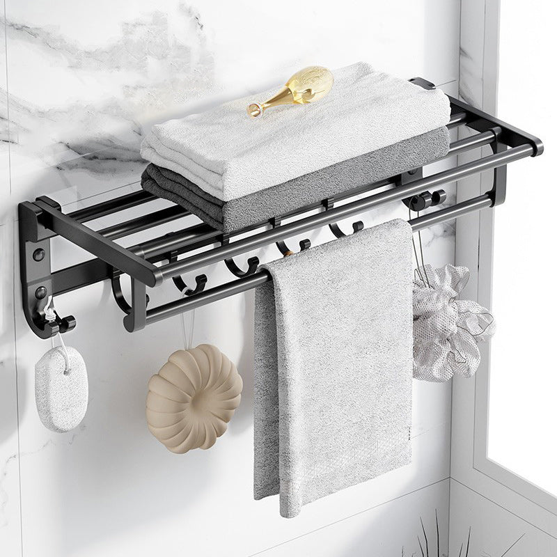 Frendorf | Modernes Aluminium-Badezimmerzubehör-Set Matt Schwarz Badregal/Handtuchhalter/Papierhalter