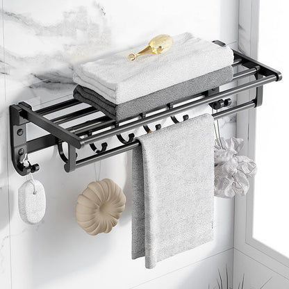 Frendorf | Modernes Aluminium-Badezimmerzubehör-Set Matt Schwarz Badregal/Handtuchhalter/Papierhalter