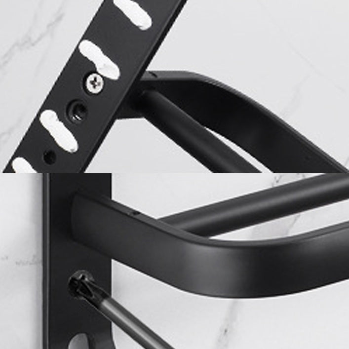 Frendorf | Modernes Aluminium-Badezimmerzubehör-Set Matt Schwarz Badregal/Handtuchhalter/Papierhalter