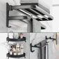 Frendorf | Modernes Aluminium-Badezimmerzubehör-Set Matt Schwarz Badregal/Handtuchhalter/Papierhalter
