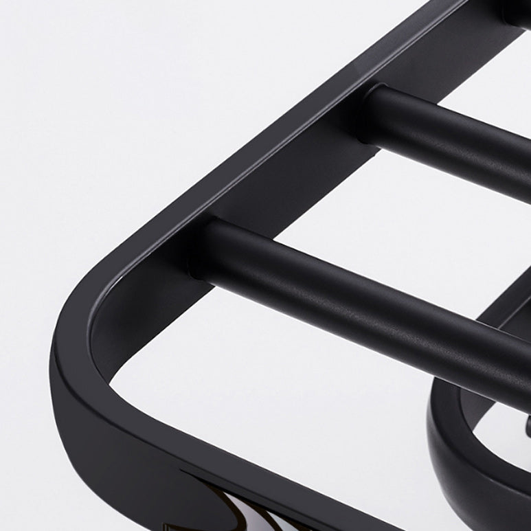 Frendorf | Modernes Aluminium-Badezimmerzubehör-Set Matt Schwarz Badregal/Handtuchhalter/Papierhalter