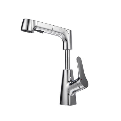 Frendorf | Ausziehbarer Vessel Wasserhahn Moderner Waschbecken Wasserhahn mit einem Hebelgriff