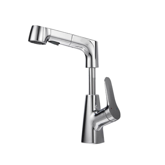 Frendorf | Ausziehbarer Vessel Wasserhahn Moderner Waschbecken Wasserhahn mit einem Hebelgriff