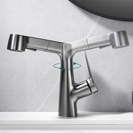 Frendorf | Ausziehbarer Vessel Wasserhahn Moderner Waschbecken Wasserhahn mit einem Hebelgriff