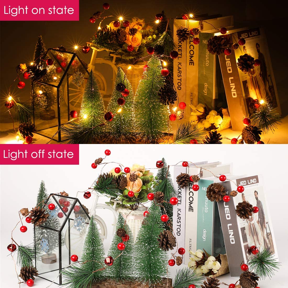 Frendorf | 6,5 Fuß. 20 LED Weihnachtsgirlande mit Lichtern
