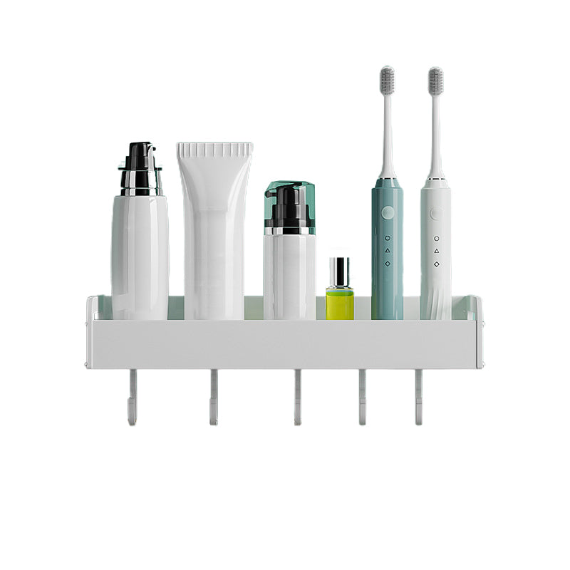Frendorf | 2-teiliges modernes Badezimmer-Accessoire-Set Weiß rechteckiges Badregal