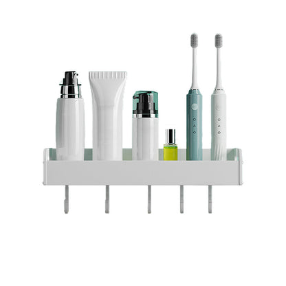 Frendorf | 2-teiliges modernes Badezimmer-Accessoire-Set Weiß rechteckiges Badregal