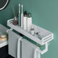Frendorf | 2-teiliges modernes Badezimmer-Accessoire-Set Weiß rechteckiges Badregal