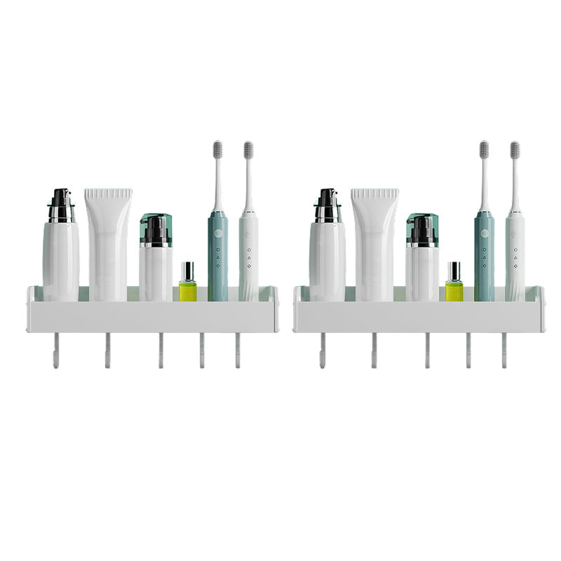 Frendorf | 2-teiliges modernes Badezimmer-Accessoire-Set Weiß rechteckiges Badregal