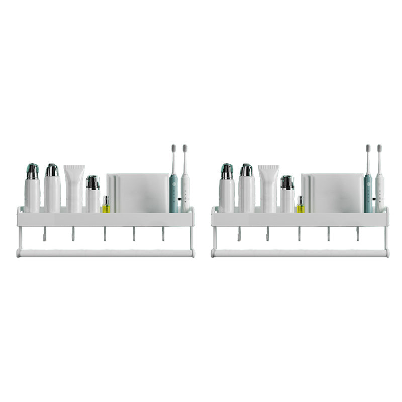 Frendorf | 2-teiliges modernes Badezimmer-Accessoire-Set Weiß rechteckiges Badregal