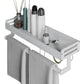 Frendorf | 2-teiliges modernes Badezimmer-Accessoire-Set Weiß rechteckiges Badregal