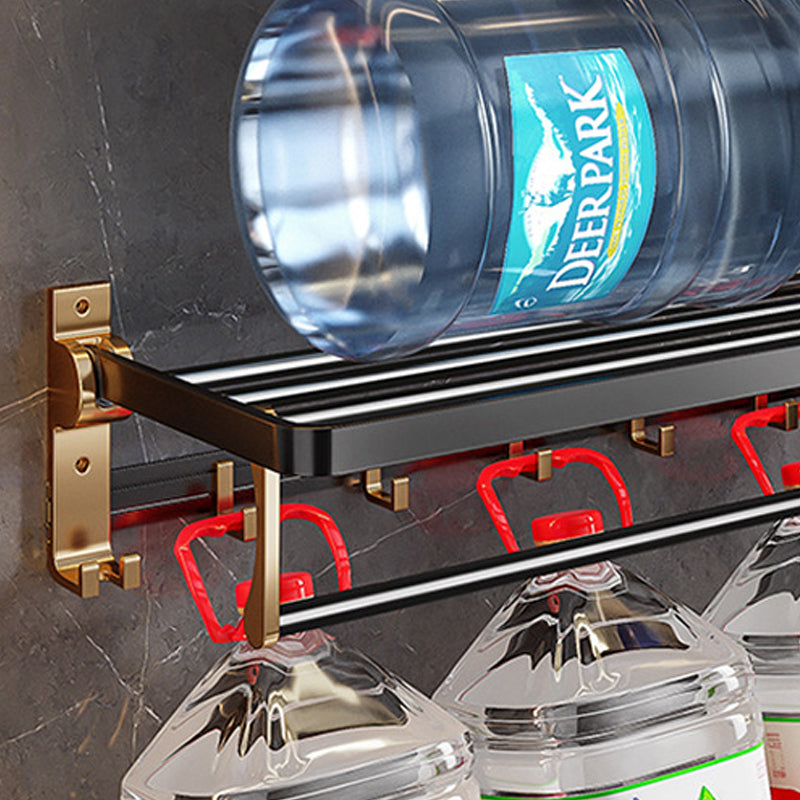 Frendorf | Schwarzes und Messing Badezimmer Hardware Set Modern Edelstahl Badregal/Handtuchhalter/Papierhalter