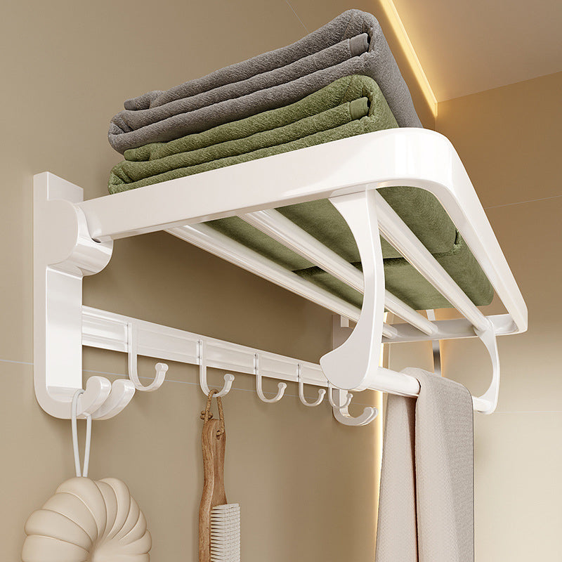 Frendorf | Weißes Badezimmer Zubehör Set Zeitgemäßes Aluminium Badezimmer Zubehör Kit mit Handtuchhalter