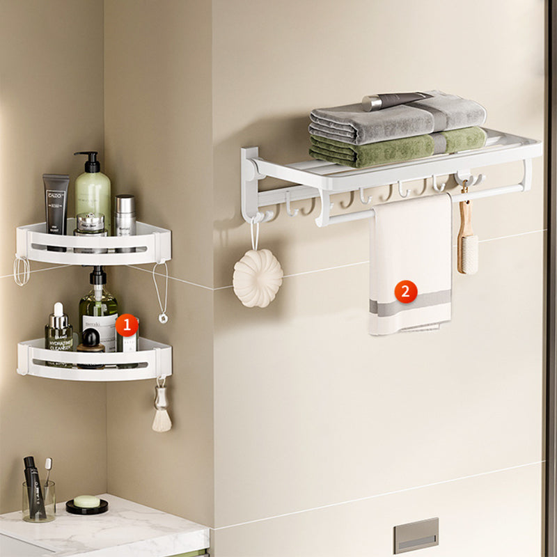 Frendorf | Weißes Badezimmer Zubehör Set Zeitgemäßes Aluminium Badezimmer Zubehör Kit mit Handtuchhalter