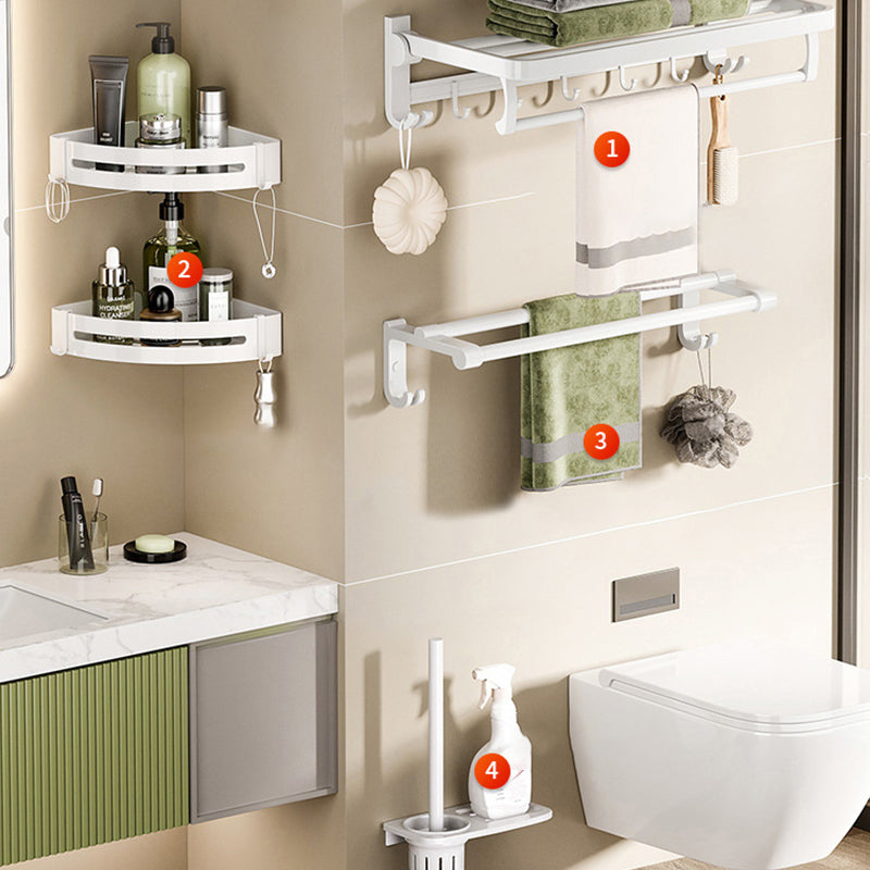 Frendorf | Weißes Badezimmer Zubehör Set Zeitgemäßes Aluminium Badezimmer Zubehör Kit mit Handtuchhalter