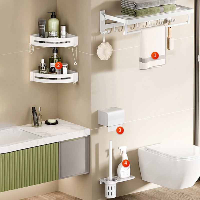 Frendorf | Weißes Badezimmer Zubehör Set Zeitgemäßes Aluminium Badezimmer Zubehör Kit mit Handtuchhalter