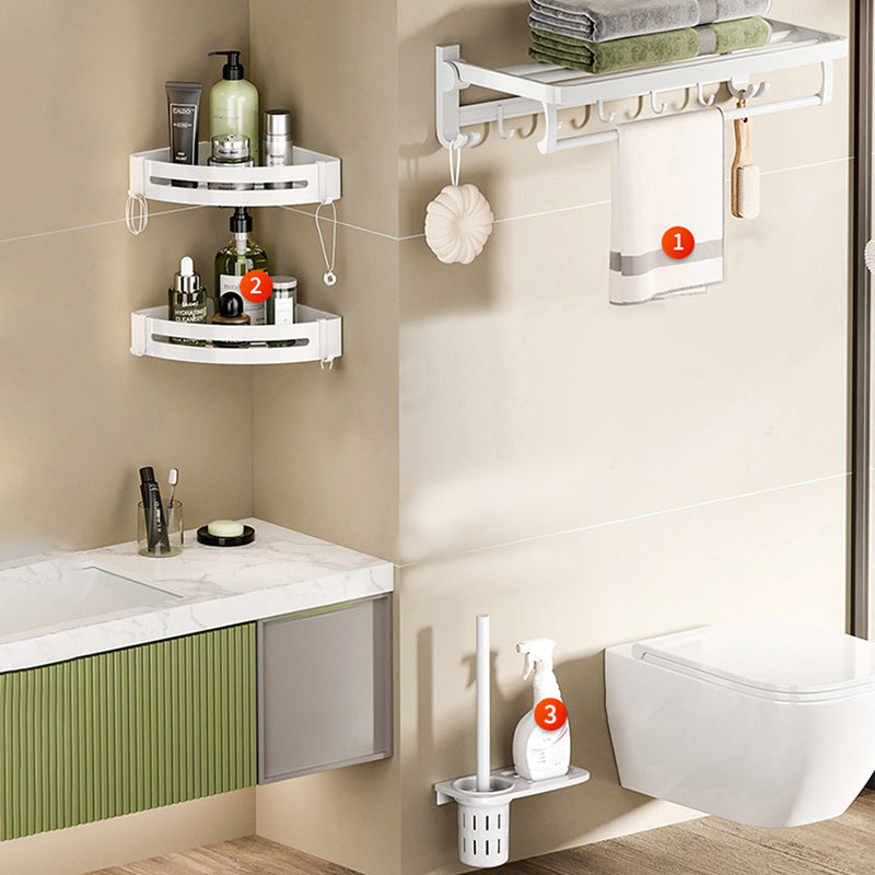 Frendorf | Weißes Badezimmer Zubehör Set Zeitgemäßes Aluminium Badezimmer Zubehör Kit mit Handtuchhalter