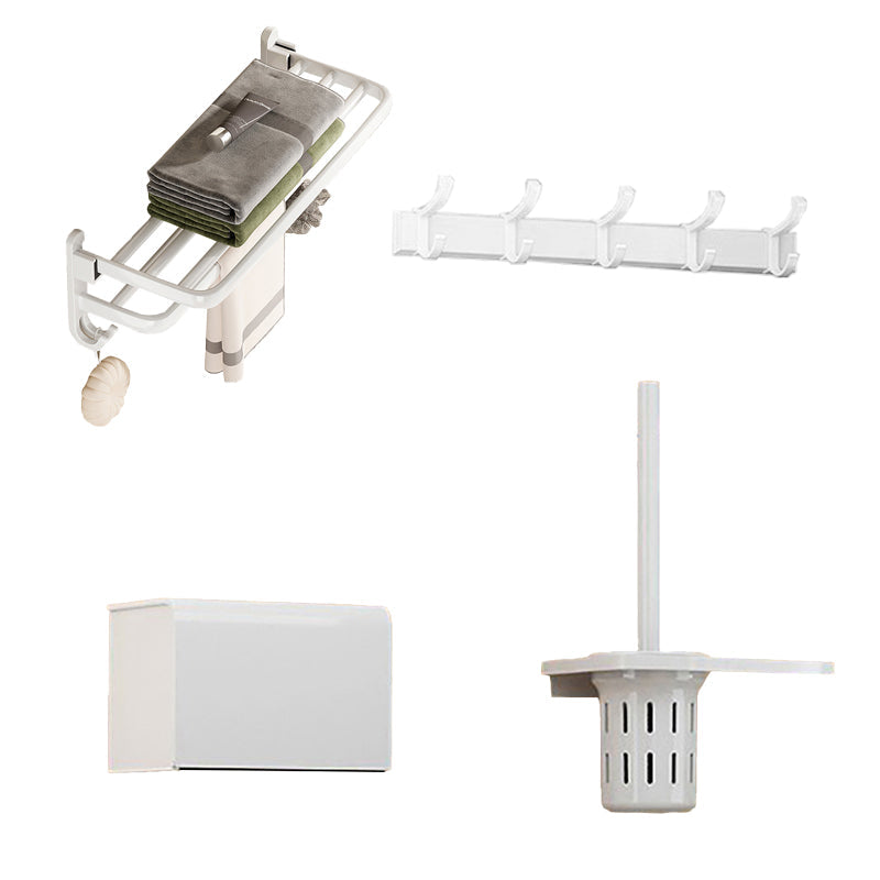 Frendorf | Weißes Badezimmer Zubehör Set Zeitgemäßes Aluminium Badezimmer Zubehör Kit mit Handtuchhalter