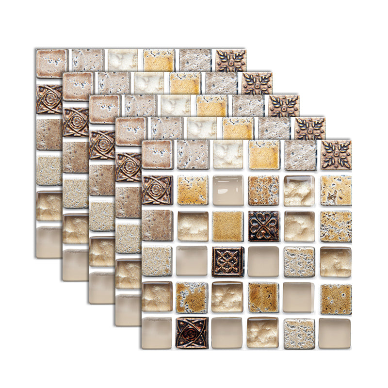 Frendorf | Kunststoff Selbstklebende Fliesen Mosaikfliesen Raster Quadrat Wasserdicht Selbstklebende Fliese 10er-Pack