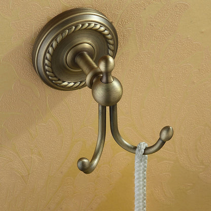 Frendorf | Abgenutztes Messing Traditionelles Badezimmer-Set mit Bade-Regal/Papierhalter & Handtuchstange