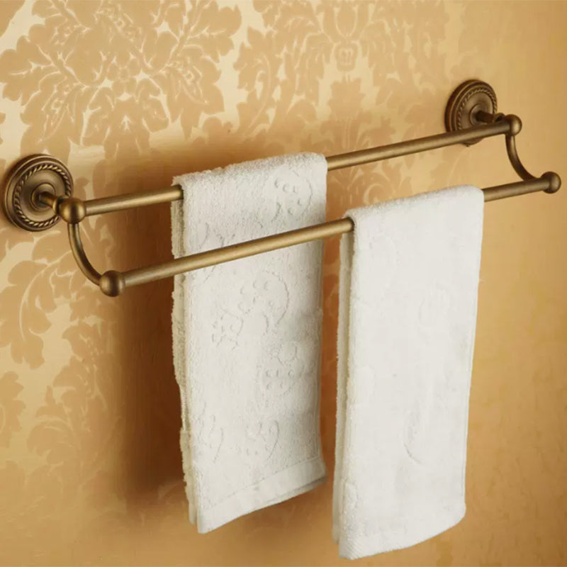 Frendorf | Abgenutztes Messing Traditionelles Badezimmer-Set mit Bade-Regal/Papierhalter & Handtuchstange