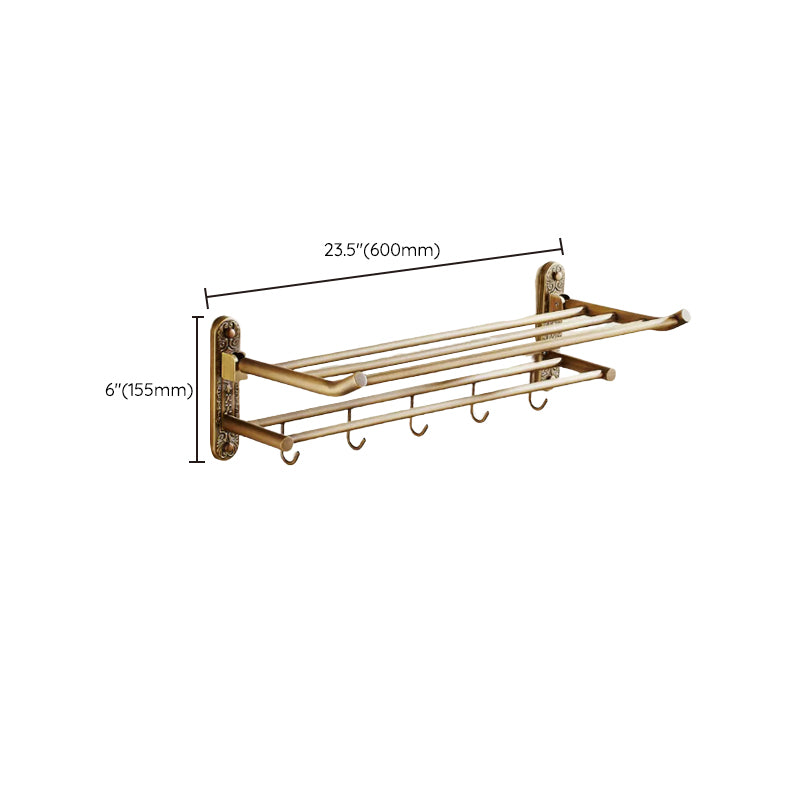 Frendorf | Abgenutztes Messing Traditionelles Badezimmer-Set mit Bade-Regal/Papierhalter & Handtuchstange