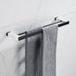 Frendorf | Matt Schwarz Badezimmerzubehörset aus Metall & Marmor mit Badregal/Handtuchhalter