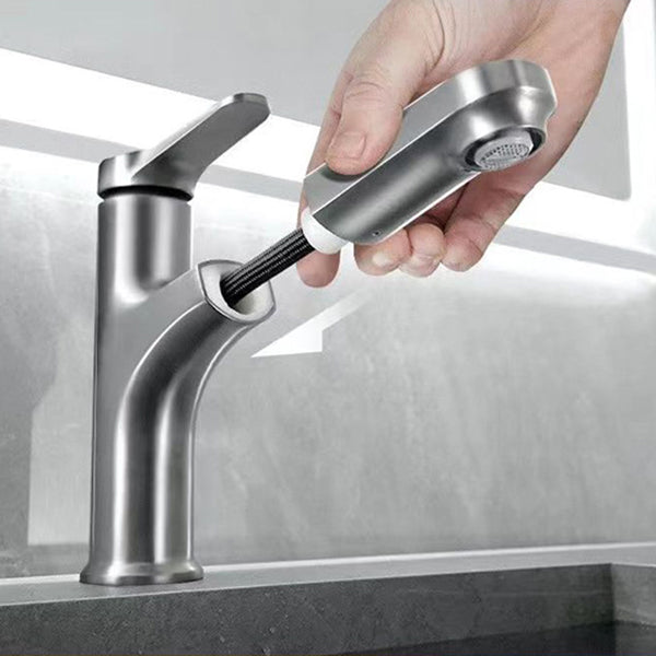 Frendorf | Basic Waschbeckenarmatur Messingarmatur Silber Centerset Waschbeckenarmatur