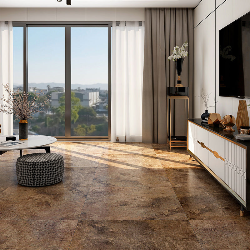 Frendorf | PVC-Bodenbelag Stein-Design Peel & Stick Quadrat-Vinylboden für das Wohnzimmer