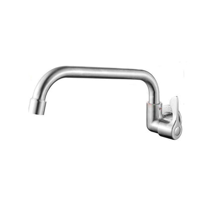 Frendorf | Moderner Brückenwasserhahn 304 Edelstahl Knopfgriff Schwenkauslauf Wandmontierter Wasserhahn