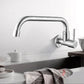 Frendorf | Moderner Brückenwasserhahn 304 Edelstahl Knopfgriff Schwenkauslauf Wandmontierter Wasserhahn