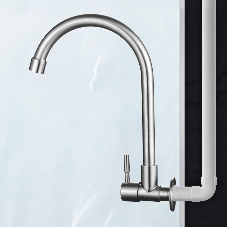 Frendorf | Moderner Brückenwasserhahn 304 Edelstahl Knopfgriff Schwenkauslauf Wandmontierter Wasserhahn