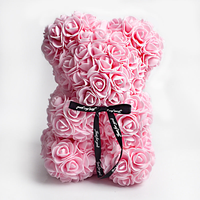 Frendorf | Valentinstag Geschenk Rose Bär Ewige Blume Rose Teddybär PE Schaum Bär 25cm Valentinstag