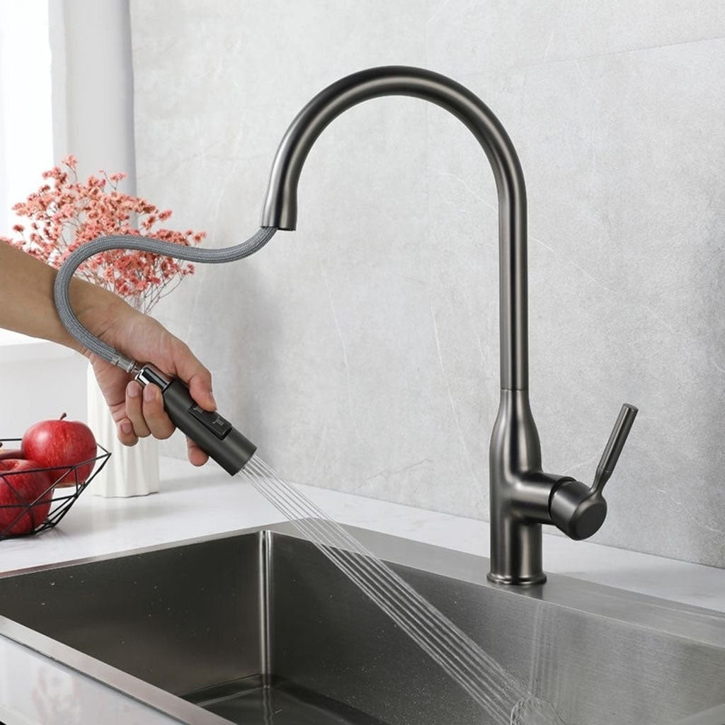 Frendorf | Moderner Pull-down Wasserfüller Einhand Hochbogen Küchenspülenarmatur
