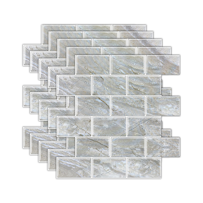 Frendorf | Peel and Stick Fliesen U-Bahn Rechteck Wasserdichte PVC-Fliese-Peel & Stick für die Küche 10-Pack