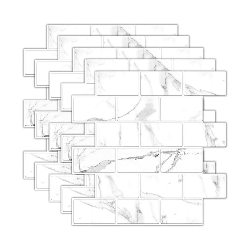 Frendorf | Peel and Stick Fliesen U-Bahn Rechteck Wasserdichte PVC-Fliese-Peel & Stick für die Küche 10-Pack