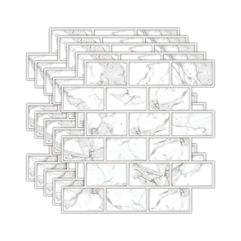 Frendorf | Peel and Stick Fliesen U-Bahn Rechteck Wasserdichte PVC-Fliese-Peel & Stick für die Küche 10-Pack