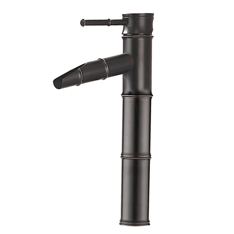 Frendorf | Bauernhaus Vessel Sink Wasserhahn Kupfer 1-Handgriff Niedriger Bogen Vessel Wasserhahn für Badezimmer