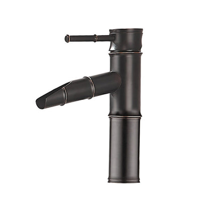 Frendorf | Bauernhaus Vessel Sink Wasserhahn Kupfer 1-Handgriff Niedriger Bogen Vessel Wasserhahn für Badezimmer